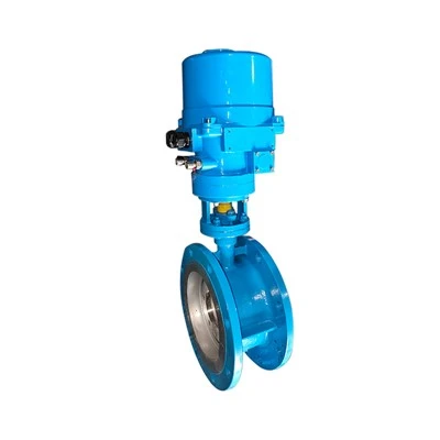 Van bướm điều khiển dòng chảy mặt bích điện